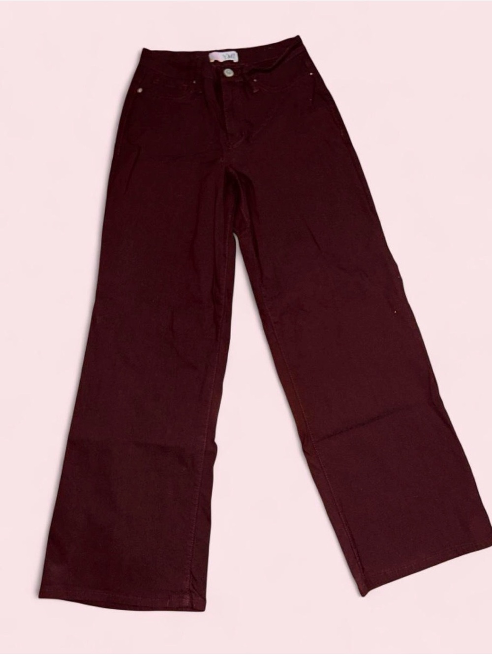 YMI Wide-Leg Jeans in Deep Burgundy